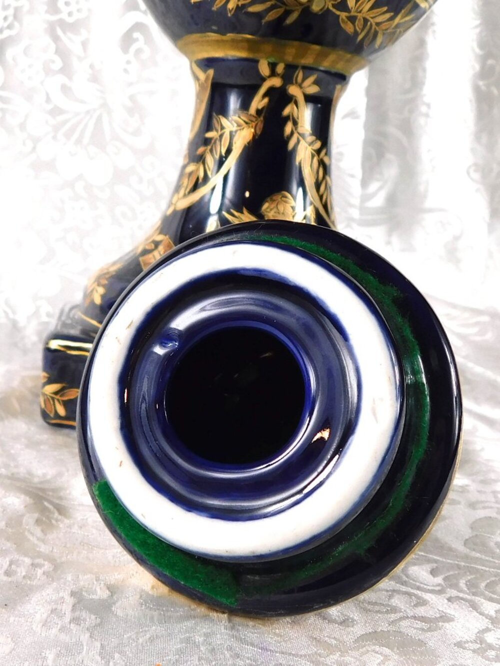 Big Blue Jar, Vase, or Urn with Angels # 27259 - Picture 7 of 13